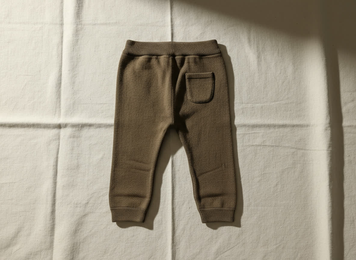Cocoa baby leggings on a light gray background