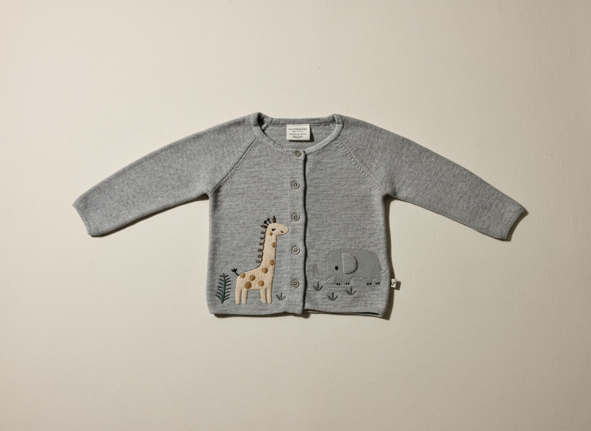 Animal Safari Organic Cotton Baby Sweater