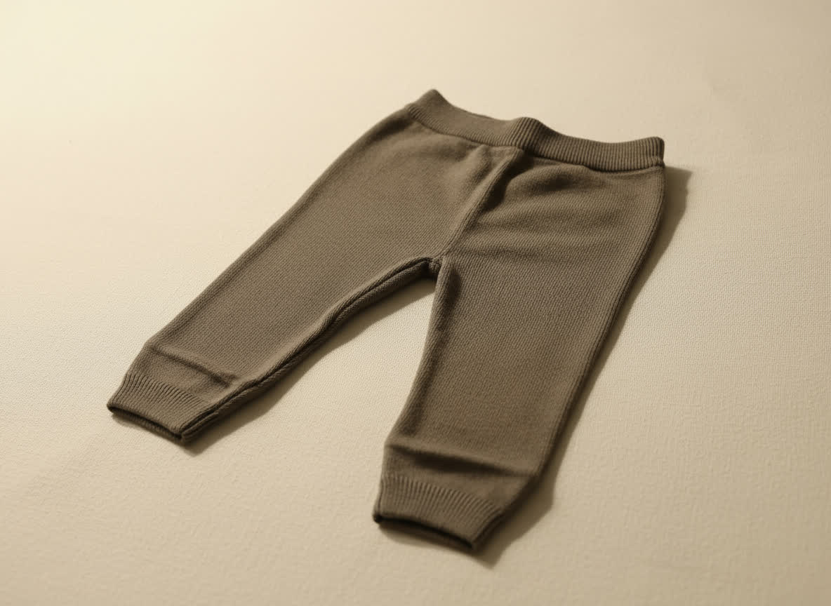 Cocoa baby leggings on a light gray background
