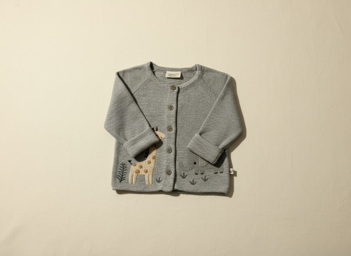 Animal Safari Organic Cotton Baby Sweater